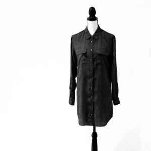 Brand: Equipment. 100% Black + white shirt dress.